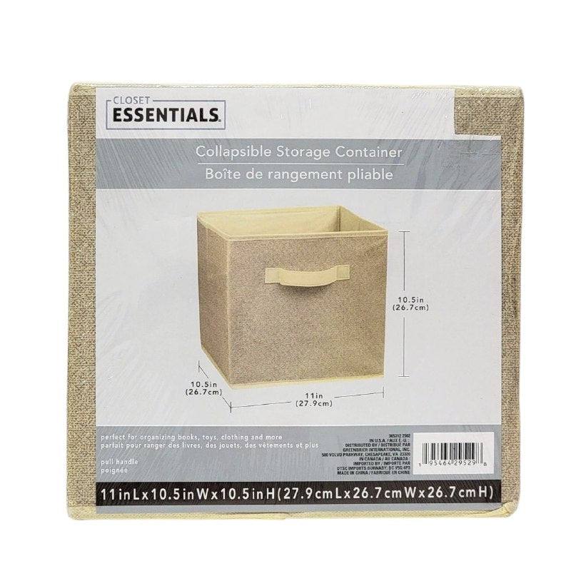 ORGANIZADOR CAJA DE ALMACENAMIENTO PLEGABLE PARA LIBROS, ROPA, JUGUETES, ETC CLOSET ESSENTIALS 27.9X26.7X26.7CM