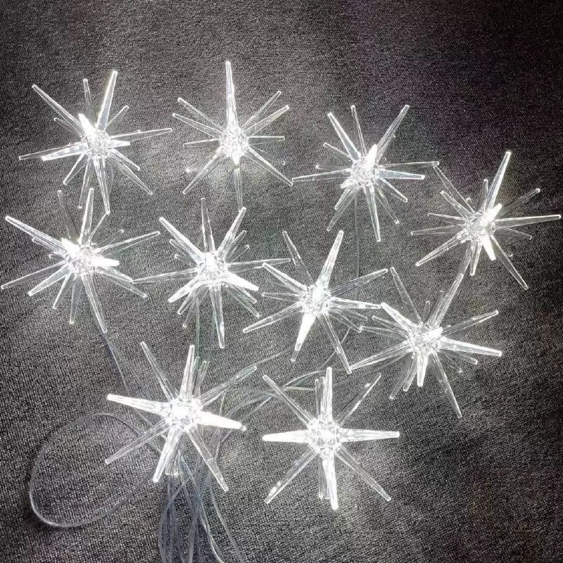 LUCES DECORATIVAS NAVIDEÑAS CORTINA DE LUZ LED FORMA DE ESTRELLA DEL NORTE 10 ESTRELLAS