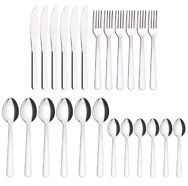 SET DE CUBIERTOS PARA MESA COMPLETO DE ACERO INOXIDABLE 24PCS TRAMONTINA