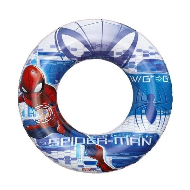 FLOTADOR INFLABLE EN FORMA DE DONA INFANTIL CON DISEÑO DE SPIDERMAN BESTWAY 56CM
