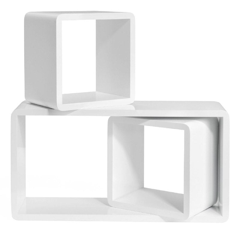 ESTANTERIAS MODULARES PARA PARED DE ALTO BRILLO ELEGANTE DE PLASTICO 21.3X40CM