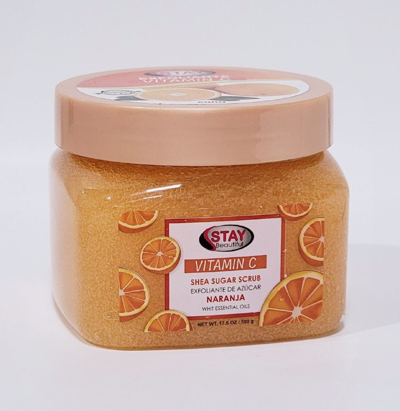 EXFOLIANTE CORPORAL Y FACIAL ACLARANTE DE AZUCAR CON VITAMINA C STAY BEAUTIFUL 500G
