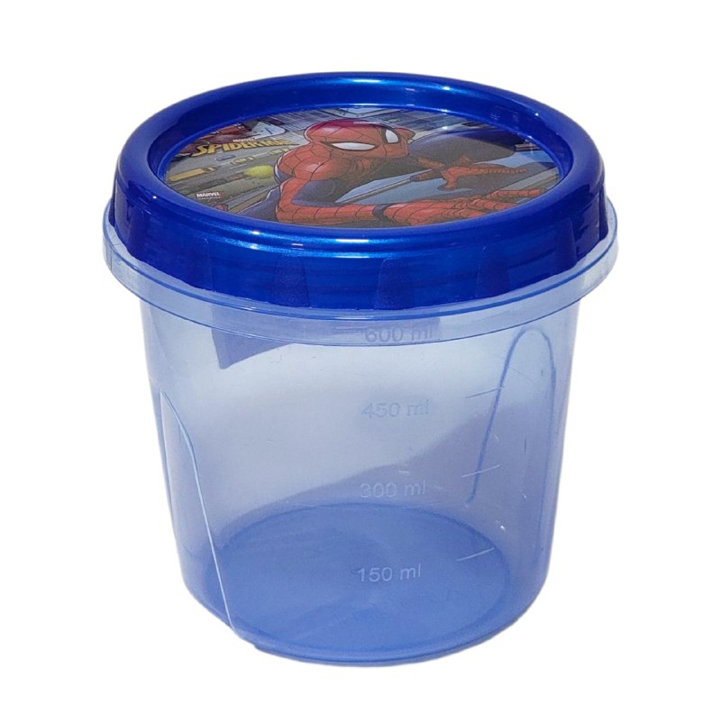RECIPIENTE PANA PARA ALIMENTOS PARA NIÑOS CON DISEÑO DE SPIDERMAN 11X10CM