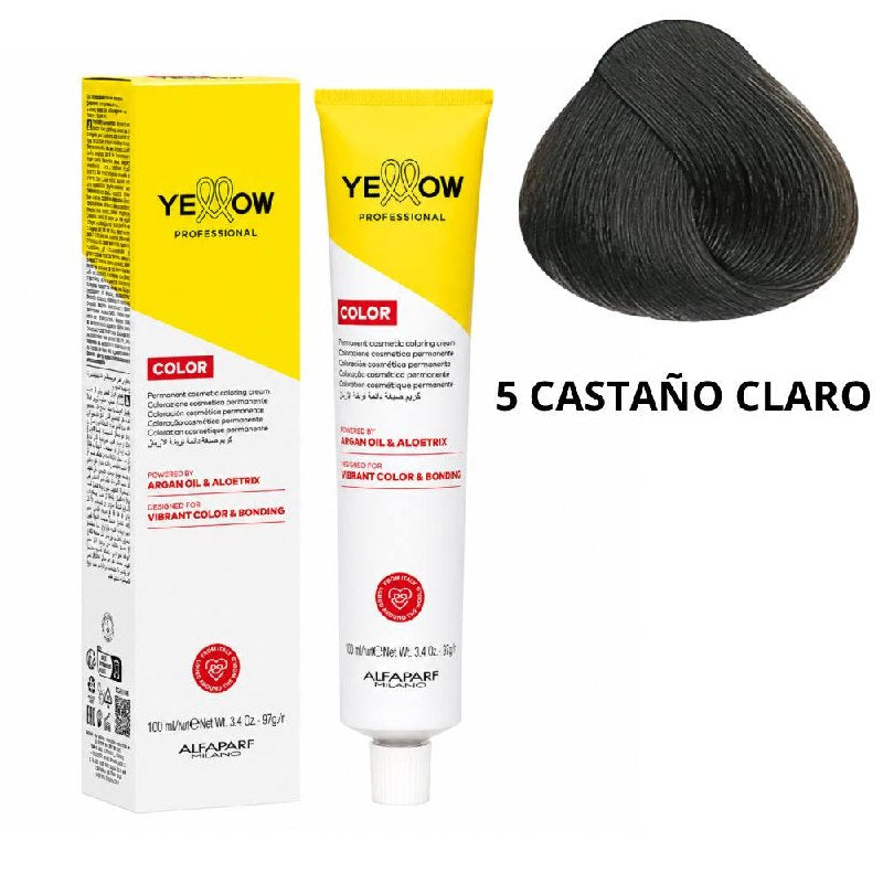 TINTE PERMANENTE PARA EL CABELLO CON ACEITE DE ARGAN Y ALOETRIX TONO 5 CASTAÑO CLARO ALFAPARF 100ML