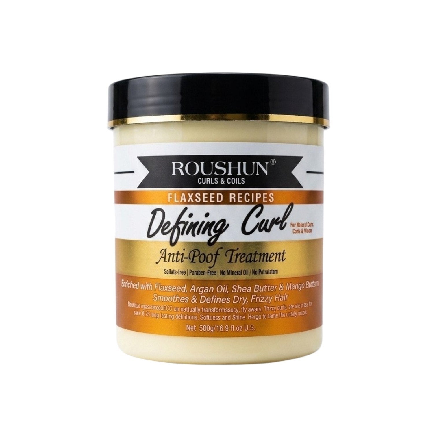 TRATAMIENTO CAPILAR AYUDAR A DEFINIR LOS RIZOS Y CONTROLAR EL FRIZZ, REALZANDO LA FORMA NATURAL DEL CABELLO ROUSHUN 500GM
