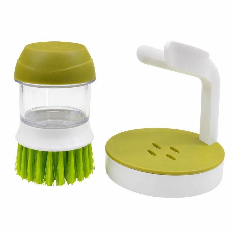 CEPILLO DISPENSADOR PARA LAVAR PLATOS CON BASE ORGANIZADORA 9.2X12.2CM