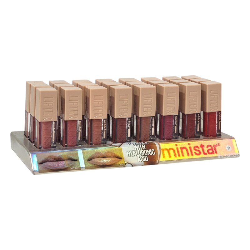 BRILLO LABIAL CON FORMULA DE ACIDO HIALURONICO HIDRATANTE BRILLANTE MINISTAR 12ML (DUPE DE MAYBELLINE)