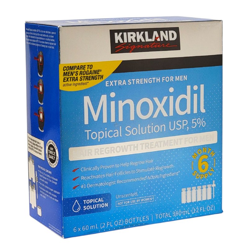 TRATAMIENTO PARA EL CRECIMIENTO DEL CABELLO Y BARBA PARA HOMBRES DE MINOXIDIL AL 5% KIRKLAND 60ML C/U