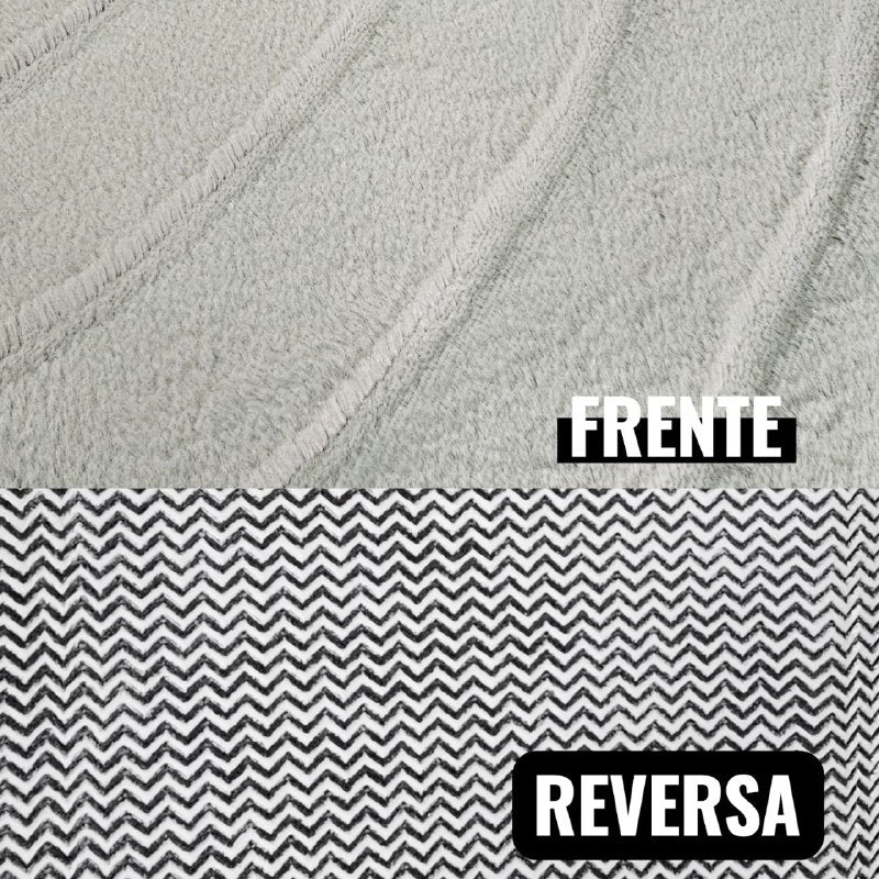 ALFOMBRA DECORATIVA DE FELPA SUAVE Y GRUESA COLOR GRIS 117X172CM