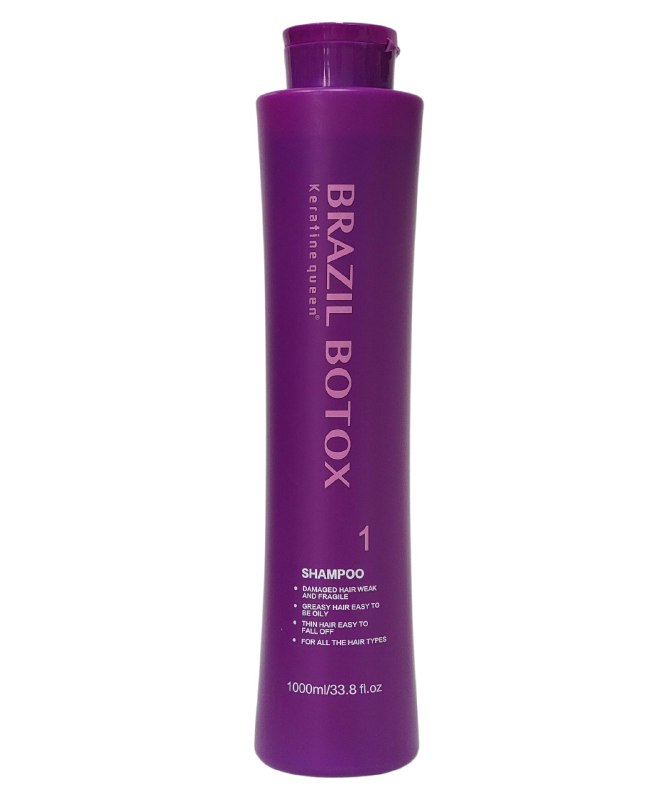 SHAMPOO DE LIMPIEZA PROFUNDA CON QUERATINA BRASILEÑA PASO 1 KERATINE QUEEN 1000ML