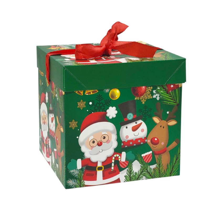 CAJA DE REGALO NAVIDEÑA MEDIANA 15X15CM