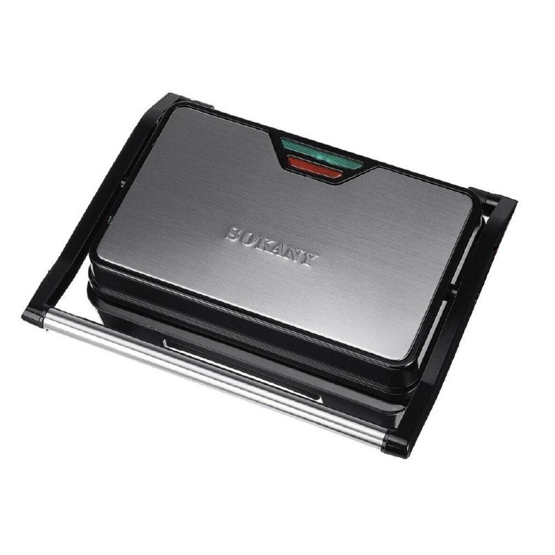 MAQUINA PARRILLA ELECTRICA, PLANCHA FACIL DE LIMPIAR, 850W FUERZA, LAMPARA LED, CALEFACCION DOBLE CARA SK-233, SOKANY