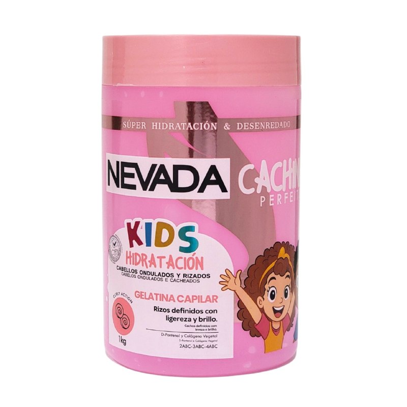 GELATINA PARA EL CABELLO PARA NIÑOS HIDRATANTE PARA CABELLO ONDULADO Y RIZADO NEVADA KIDS 1KG