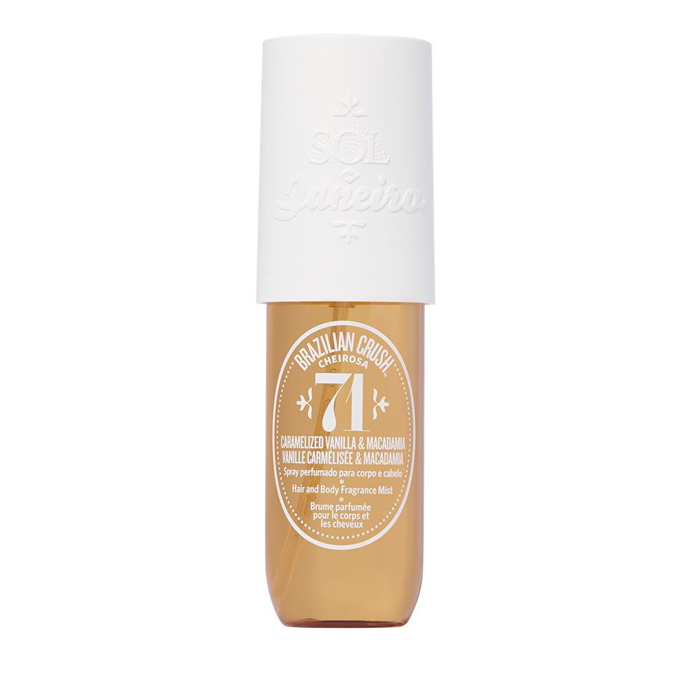 SPRAY PERFUMADO PARA EL CABELLO Y CUERPO SOL DE JANEIRO FRAGRANCE CHEIROSA 71 NOTAS VAINILLA CARAMELIZADA Y MACADAMIA 90ML