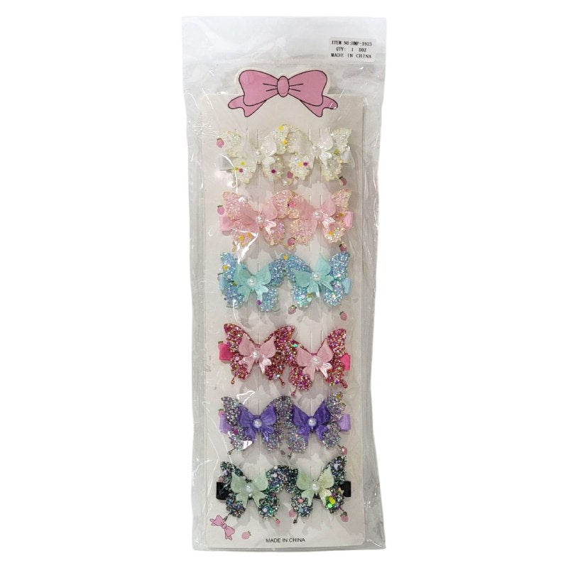 GANCHO PARA EL CABELLO DE PINZA DE MARIPOSA PAQUETE DE 6UND, MEDIDA 5CM