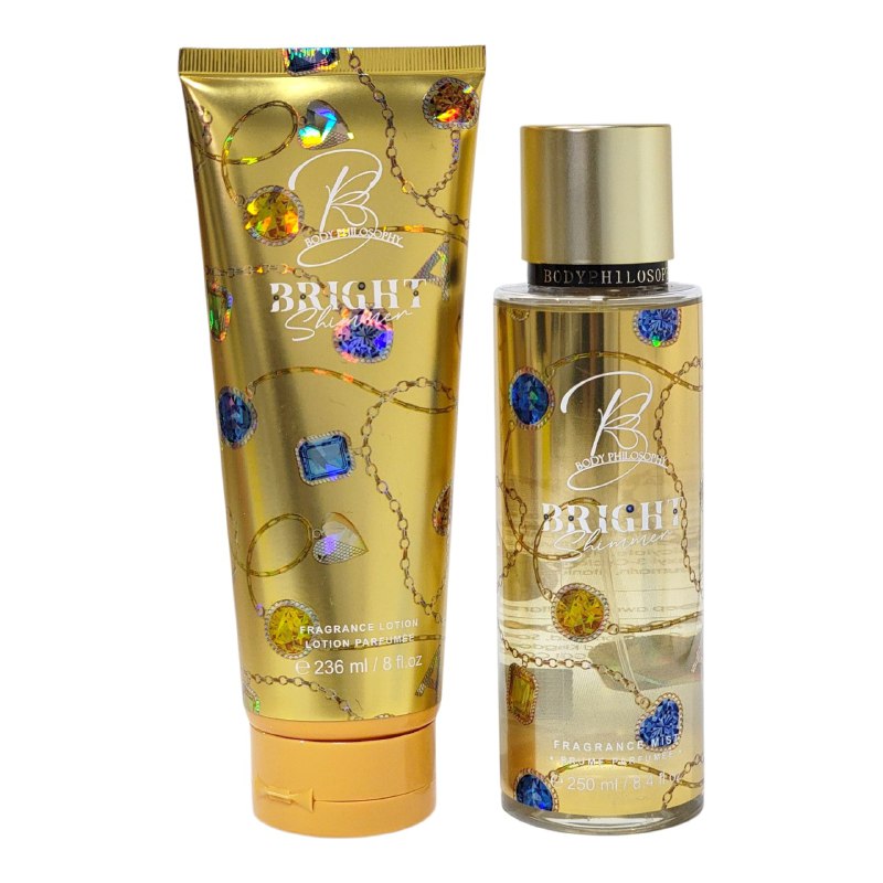 SET BODY PHILOSOPHY BRIGHT SHIMMER SPLASH 250ML, CREMA CORPORAL 236ML (M)