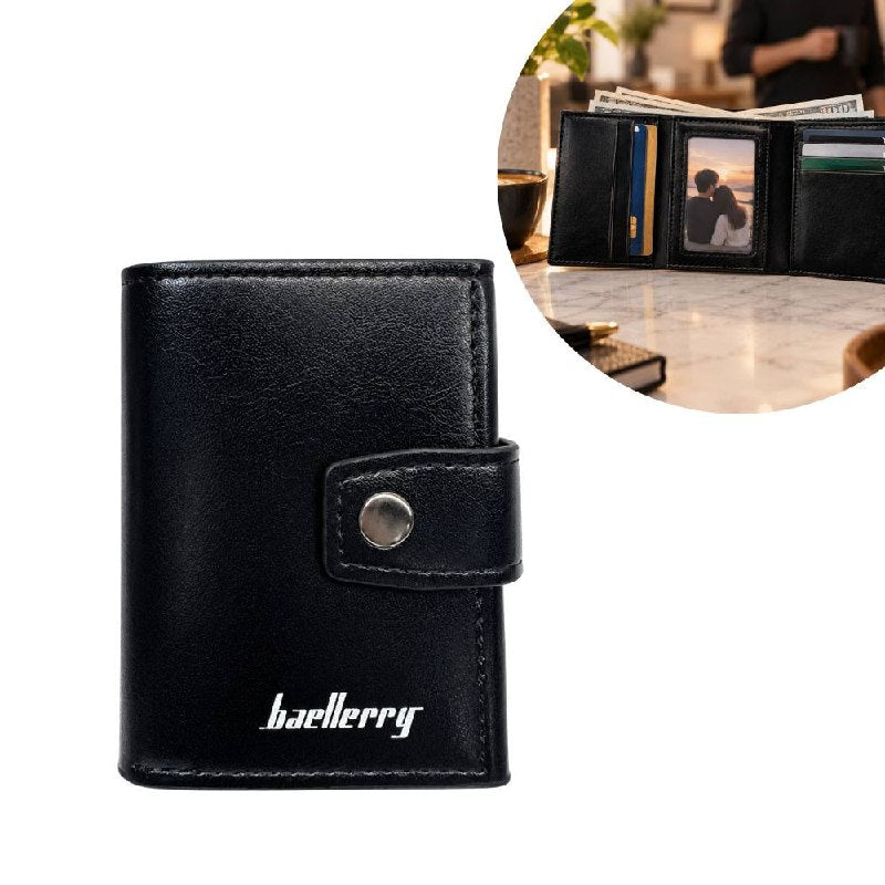 BILLETERA COMPACTA CON TARJETERO Y PROTECCION RFID BAELLERRY 9X8CM