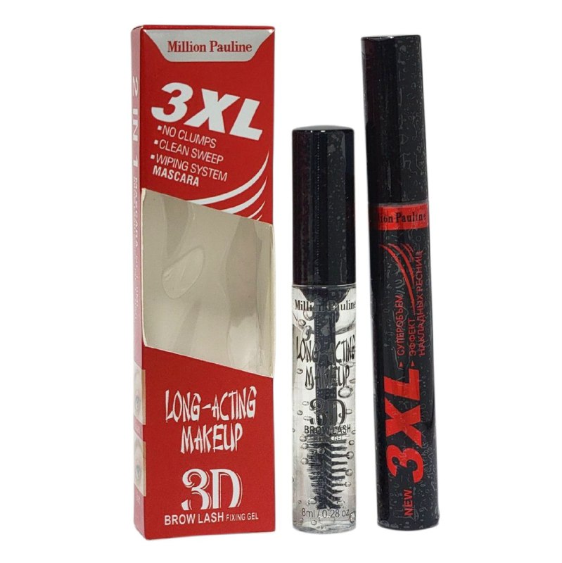 RIMEL Y GEL PARA CEJAS 2 EN 1 DUPE DE LUXVISAGE DE LARGA DURACION MILLION PAULINE