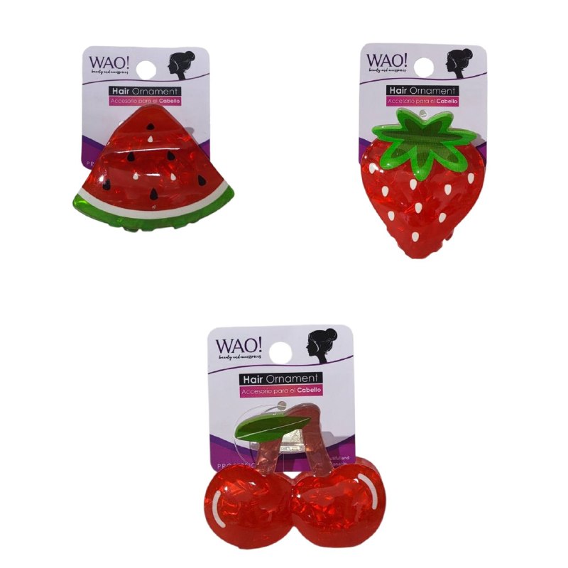 GANCHO PARA EL CABELLO CON DISEÑO FRUTALES 5X6CM