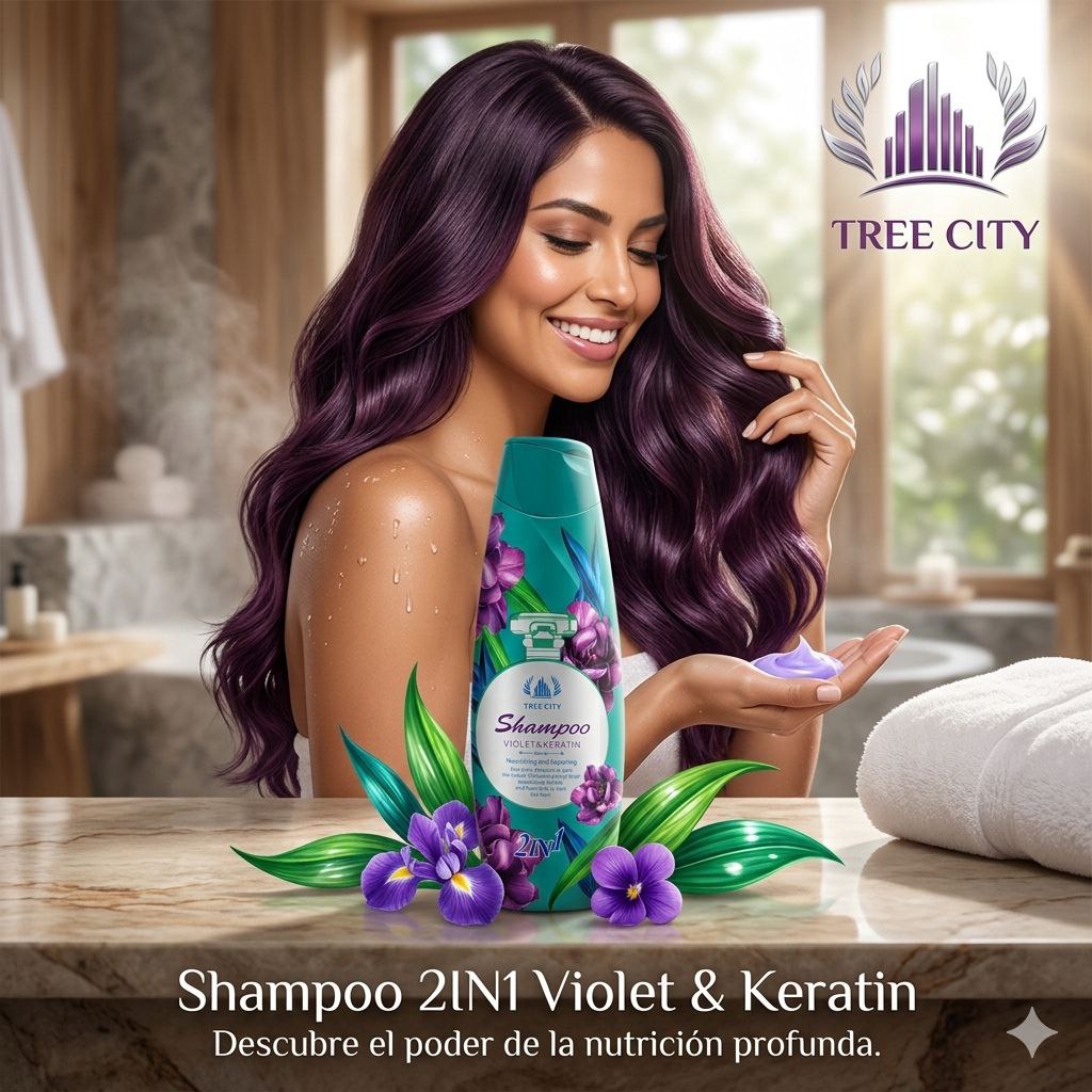 SHAMPOO DE VIOLETA Y QUERATINA TREE CITY 400ML