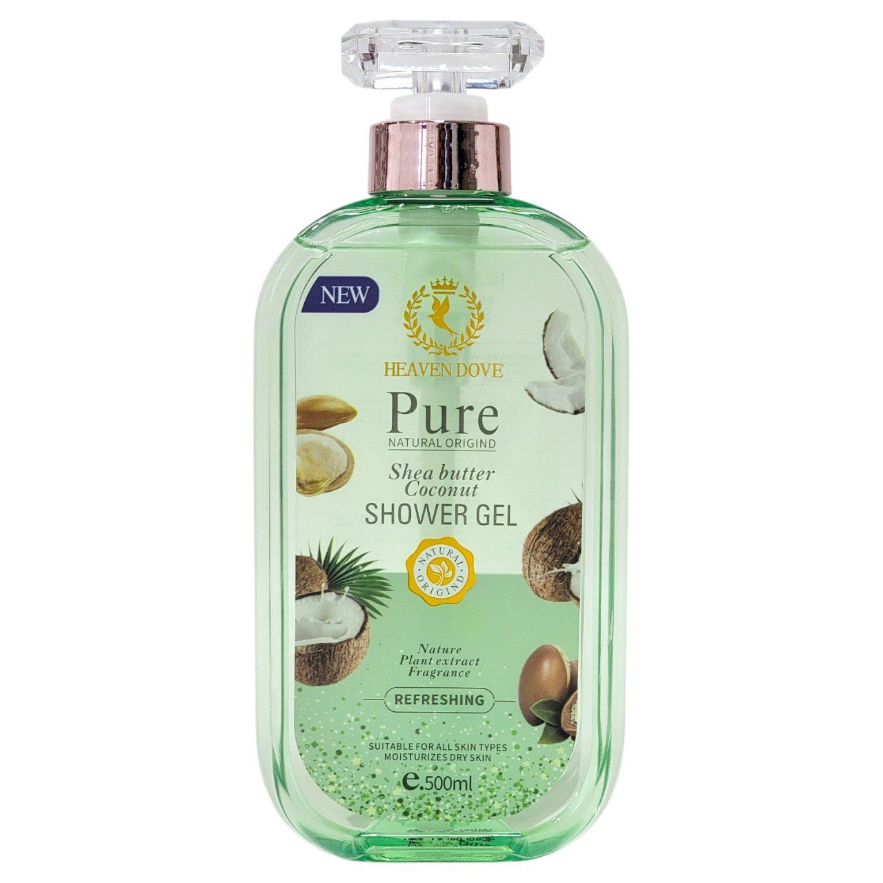 GEL DE DUCHA HIDRATANTE CON MANTECA DE KARITÉ Y EXTRACTO DE COCO HEAVEN DOVE 500ML