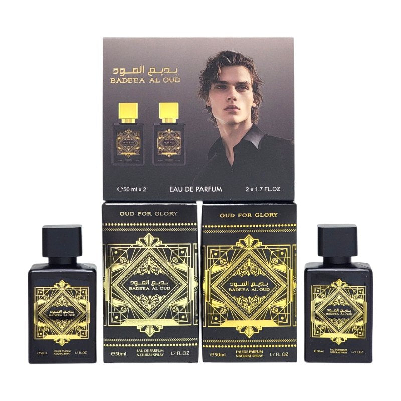 SET BADEEA AL OUD FOR GLORY EDP 50MLX2 (H) (AROMA SIMILAR A LATTAFA BADEE AL OUD FOR GLORY)