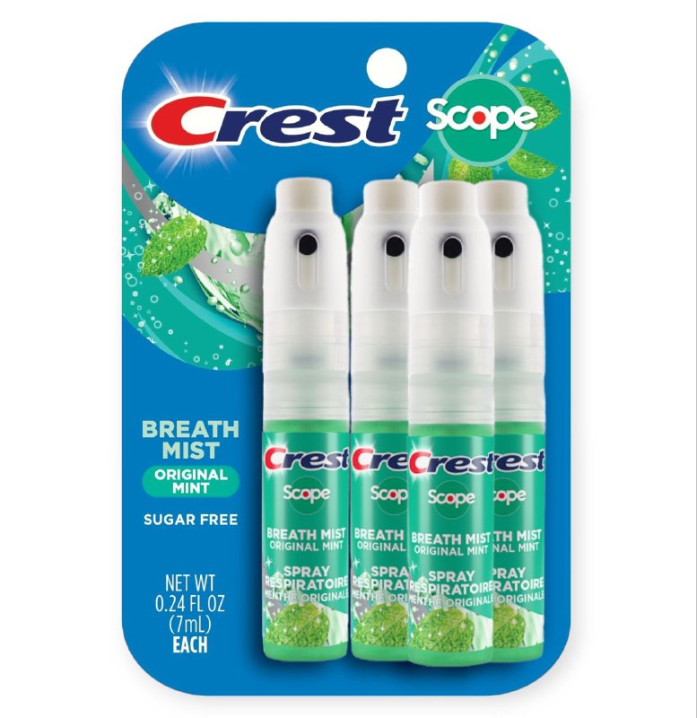 SPRAY BUCAL DE MENTA PARA EL ALIENTO PAQUETE DE 4 CREST