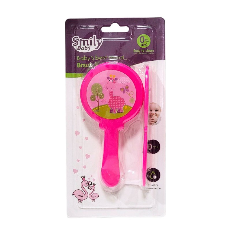 CEPILLO PEINE PARA BEBES, FACILITA EL CUIDADO DEL CABELLO, CERDAS SUAVES DE NAILON SMILY BABY 2 COLORES