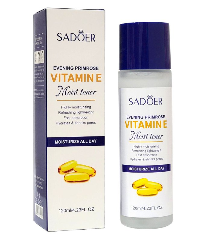 TONICO FACIAL HUMECTANTE DE VITAMINA E HIDRATANTE REFRESCANTE Y LIGERO SADOER 120ML