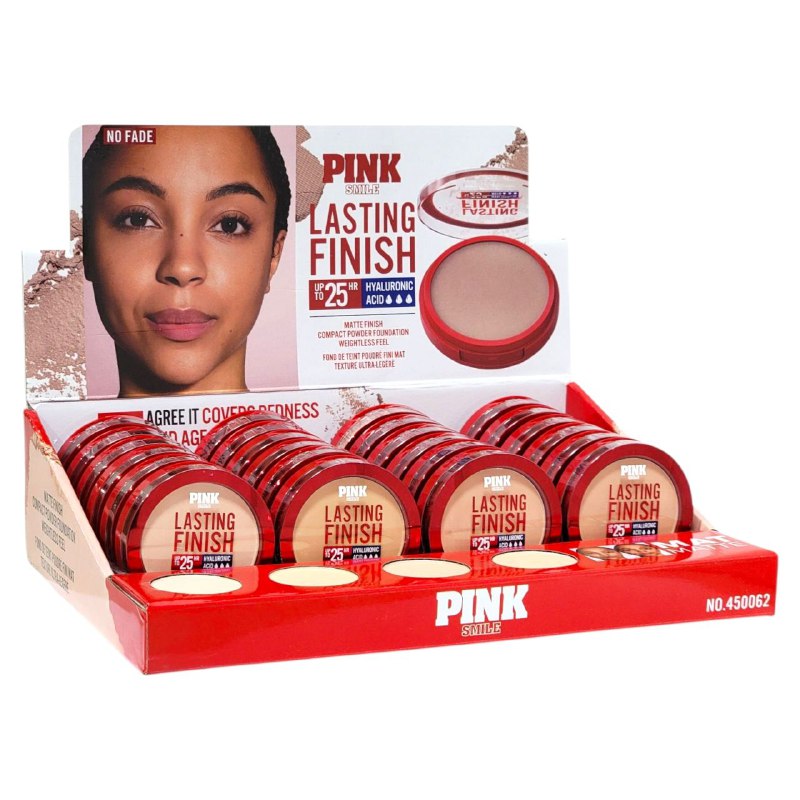 BASE DE MAQUILLAJE EN POLVO MATTE CON ACIDO HIALURONICO PINK SMILE 8G (DUPE DE RIMMEL)