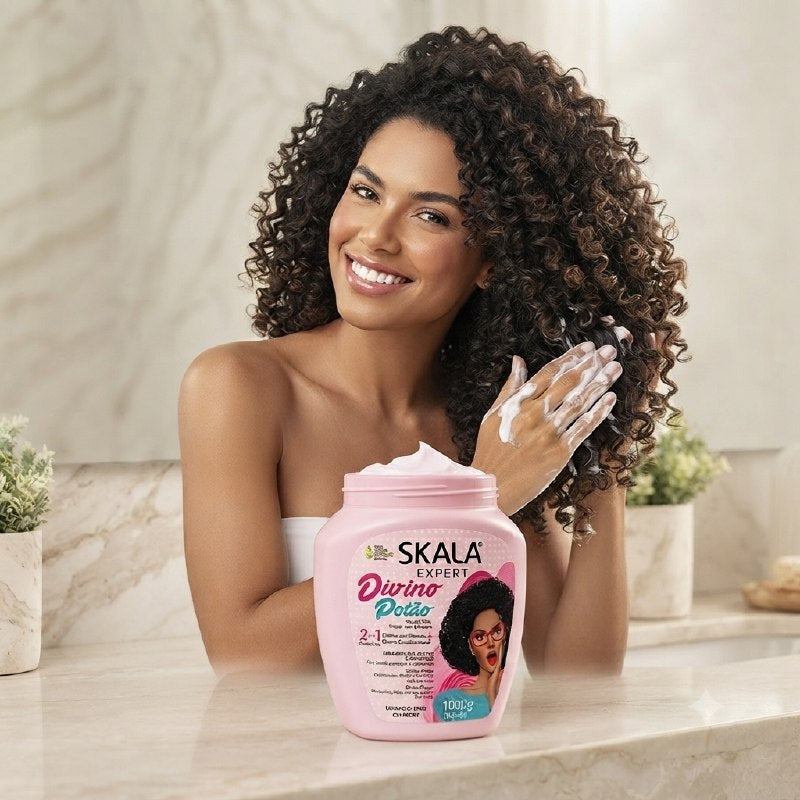 TRATAMIENTO CAPILAR EN CREMA 2 EN 1 HIDRATANTE PARA CABELLOS RIZADOS SKALA 1000G