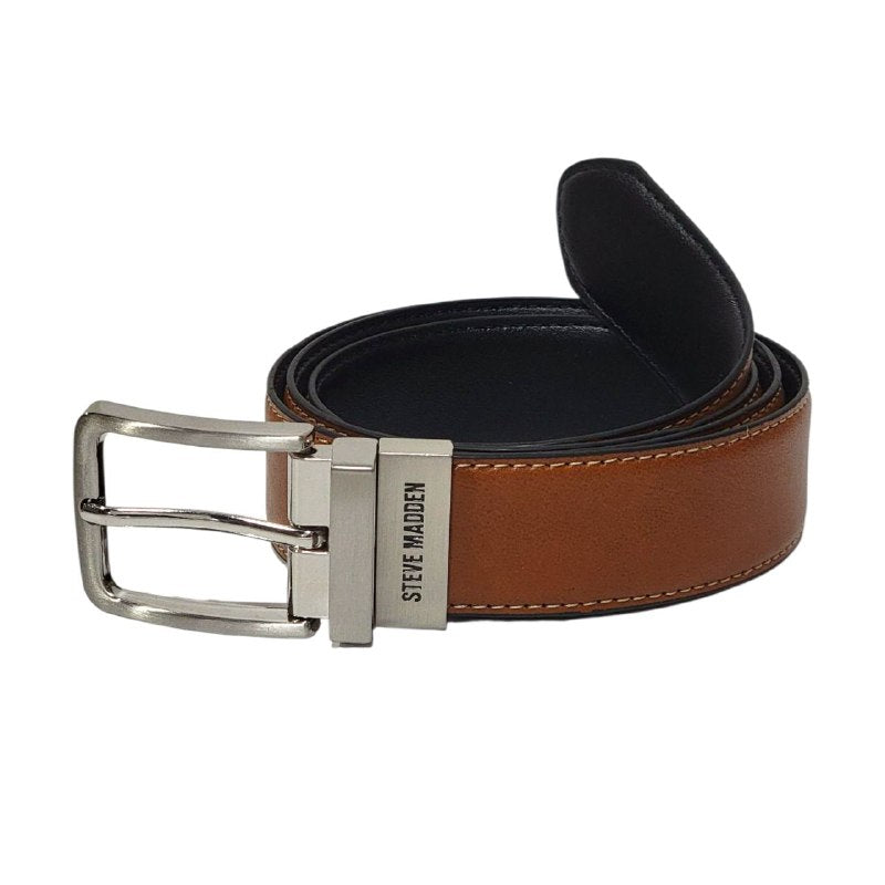 FAJA ORIGINAL STEVE MADDEN REVERSIBLE PARA CABALLERO COLOR NEGRO Y CAFÉ CLARO TALLA L 38-40