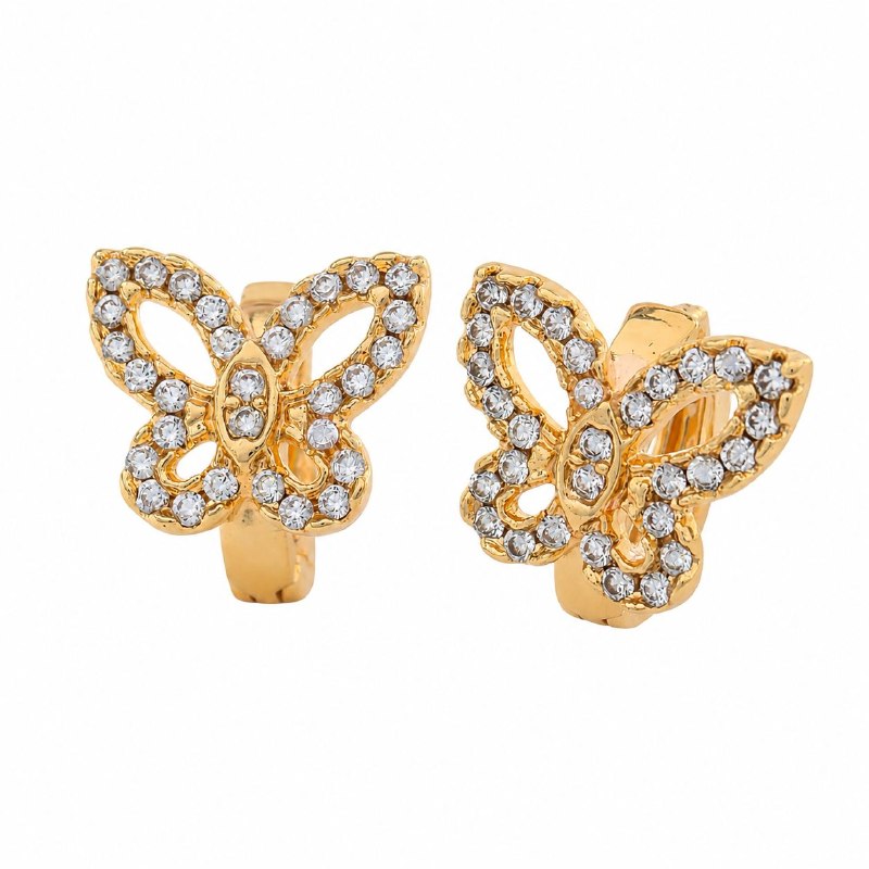ARGOLLA DE ENCHAPE PARA DAMA CON DESEÑO MARIPOSA 1CM