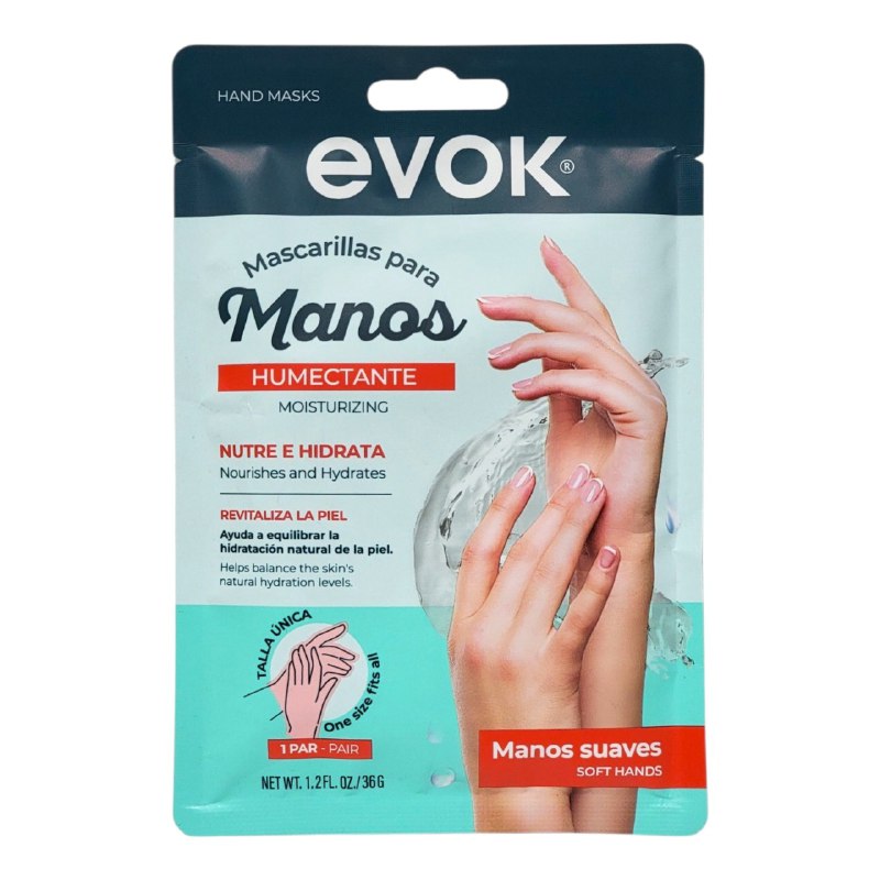 MASCARILLA PARA MANOS HUMECTANTE E HIDRATANTE 1 PAR TALLA UNICA EVOK