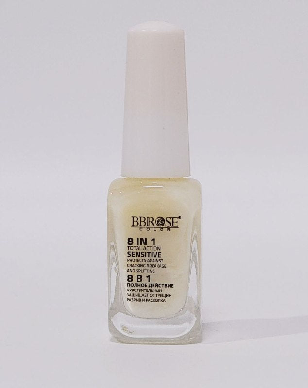 ESMALTE DE UÑAS 8 EN 1, CUIDADO DE UÑAS SENSIBLES Y DAÑADAS, REGENERA Y RENUEVA LA ESTRUCTURA DE LAS UÑAS BBROSE 14ML