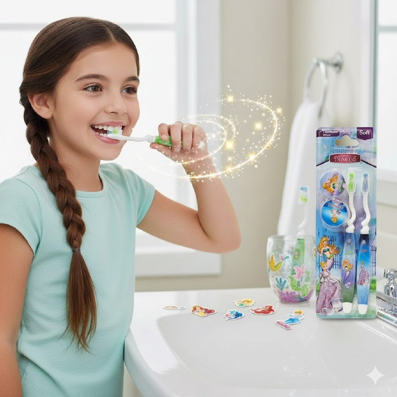 CEPILLO DE DIENTES EN SET DE 2UND PARA NIÑAS FAIRTALE PRINCESS