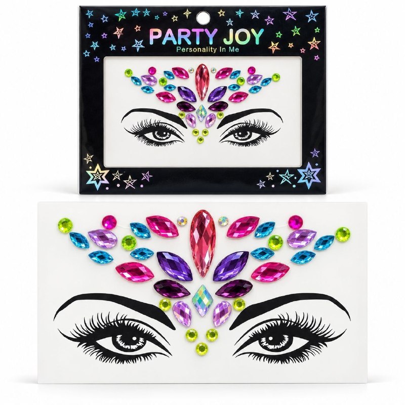 SET DE JOYAS DECORATIVAS ADHESIVAS PARA ROSTRO Y CUERPO PARTY JOY