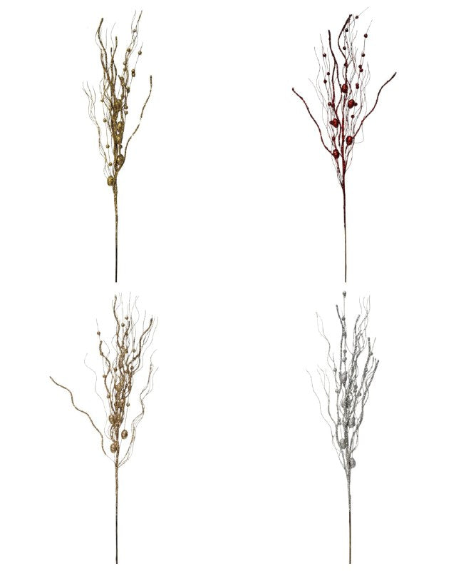 DECORACION ADORNO NAVIDEÑO RAMITAS DE COLOR SUTIL Y ELEGANTES, 4 COLORES