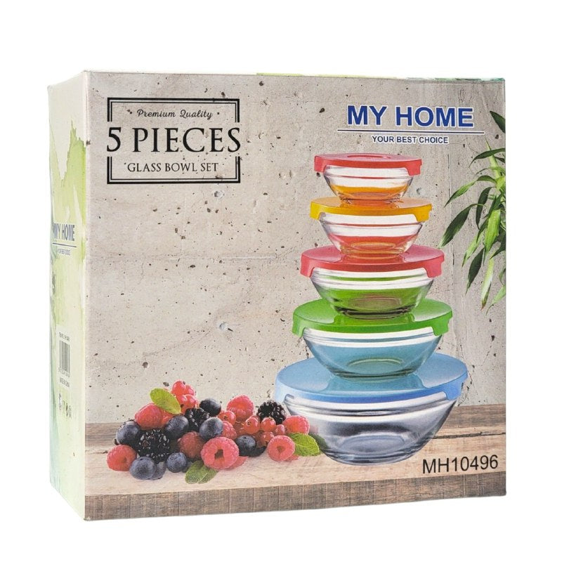 SET DE TAZONES HERMETICOS DE VIDRIO 5PCS MODELO MH10496 MY HOME