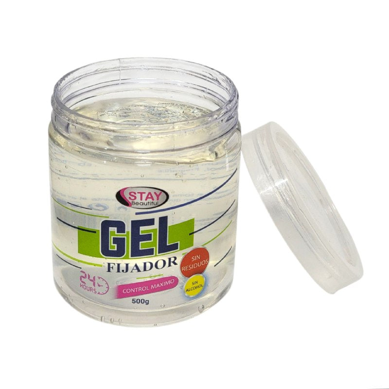 GELATINA GEL FIJADOR PARA EL CABELLO DE MAXIMO CONTROL DE 24H DE DURACION FRESCA STAY BEAUTIFUL 500G