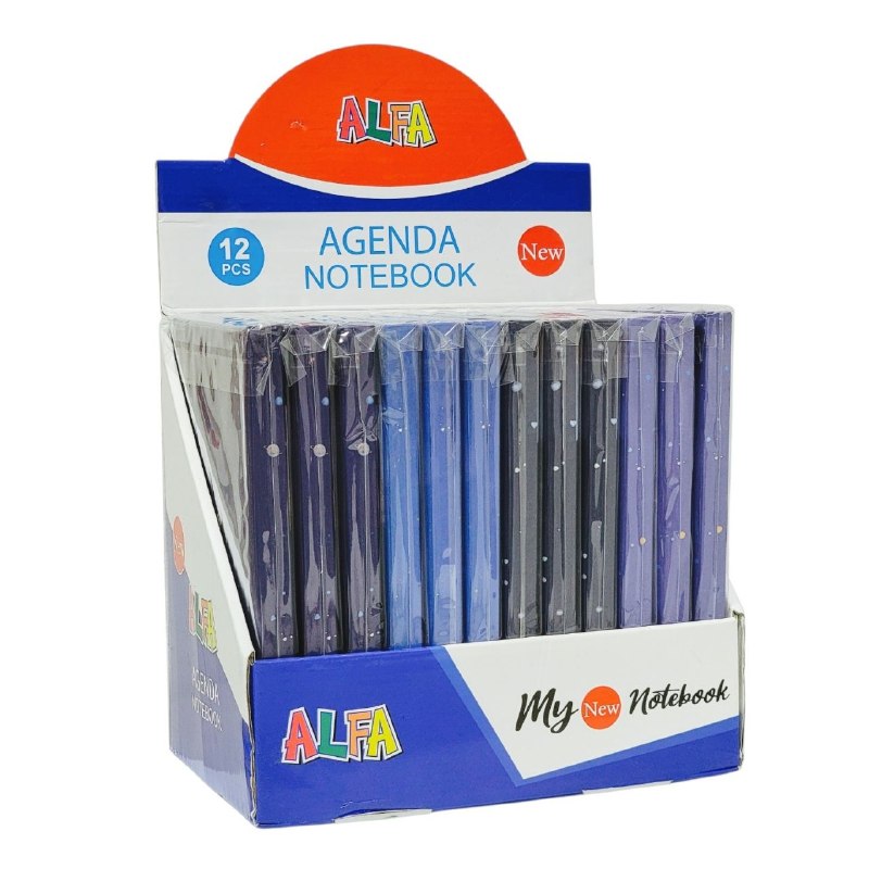 CUADERNO AGENDA DE NOTAS PREMIUM DE TAPA DURA ELEGANTE Y BONITOS DISEÑOS ALFA 14X21CM