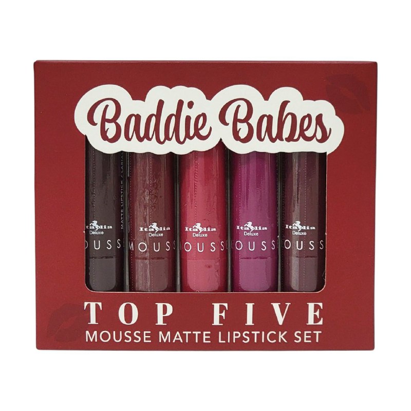 BRILLO LABIAL MATTE SET DE LAPICES LABIALES ITALIA DELUXE BADDIE BABES TOP FIVE 3G