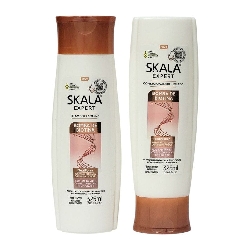 SET DE SHAMPOO Y ACONDICIONADOR DE BIOTINA CABELLO SALUDABLE RENOVADO SKALA 325MLX2