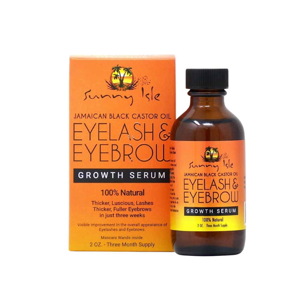 SUERO PARA CRECIMIENTO DE PESTAÑAS Y CEJAS DE ACEITE DE RICINO NEGRO SUNNY ISLE 60ML