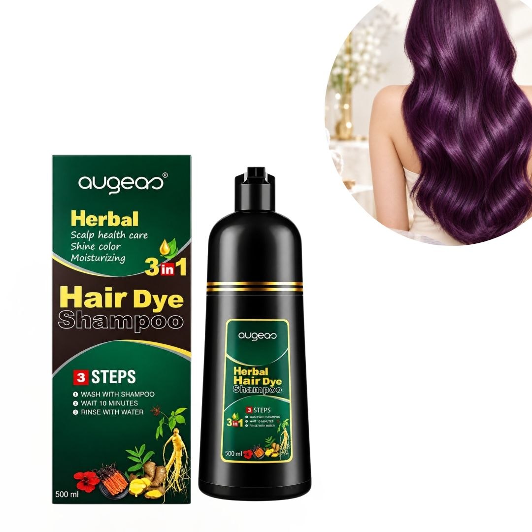 SHAMPOO TINTE PARA EL CABELLO 3 EN 1 AUGEAS HERBAL HAIR PURPLE 500ML
