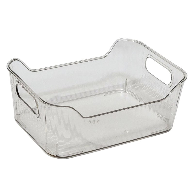 ORGANIZADOR RECIPIENTE DE ALMACENAMIENTO DE ACRILICO CONTENEDOR TRANSPARENTE PARA REFRIGERADOR O ESTANTE 18X13X5.5CM