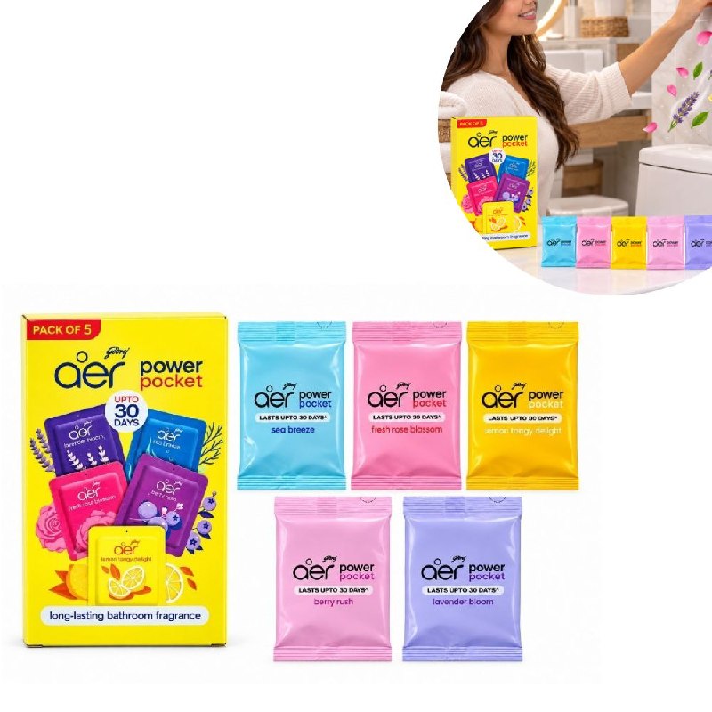 SET DE AROMATIZANTE AMBIENTADOR CONTINUO PARA BAÑO AER 5PCS