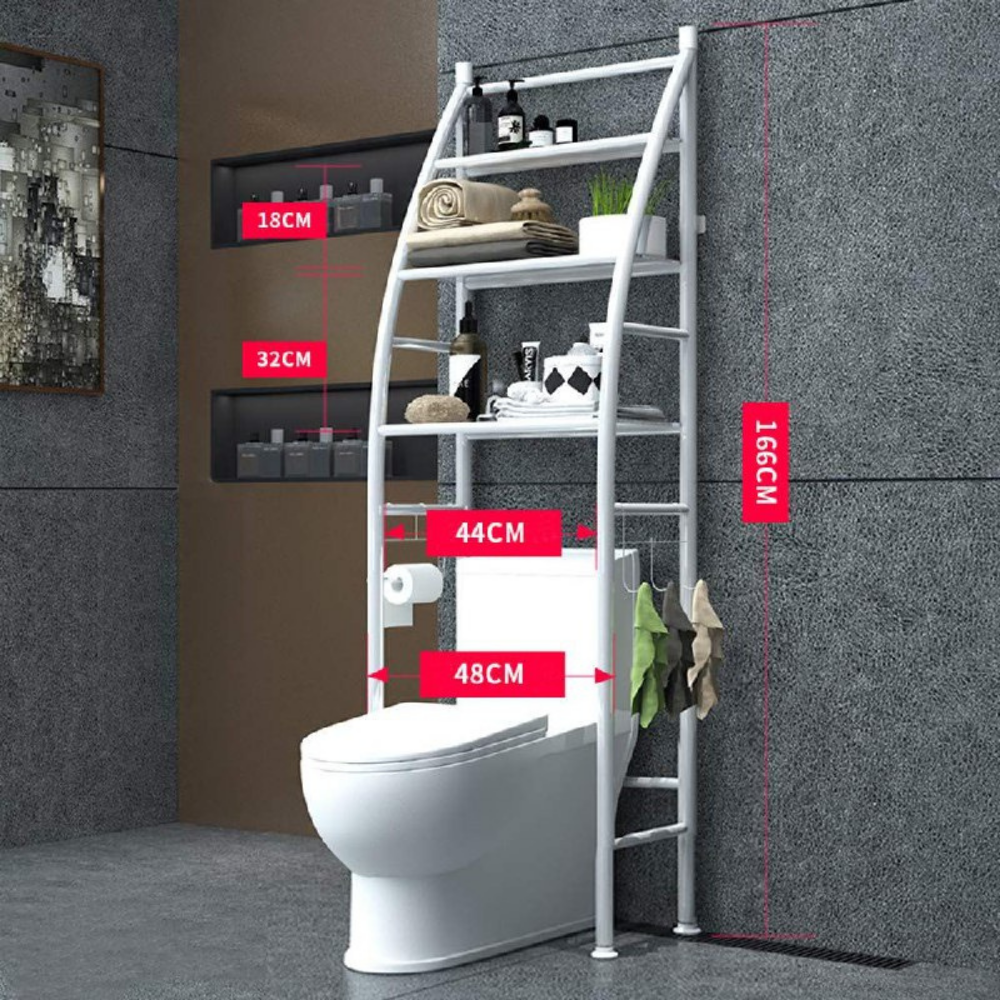 ESTANTE ORGANIZADOR PARA BAÑO DE 3 NIVELES SOBRE EL INODORO SERVICIO 47X25X170CM