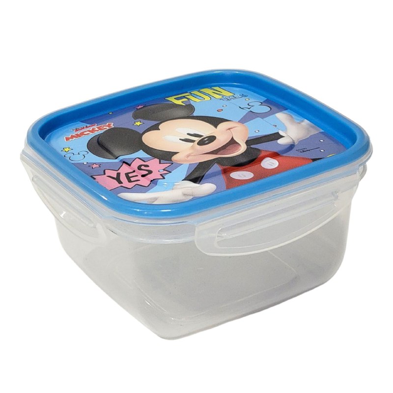 RECIPIENTE PANA PARA ALIMENTOS INFANTIL CON DISEÑO DE MICKEY MOUSE 15X15X7CM