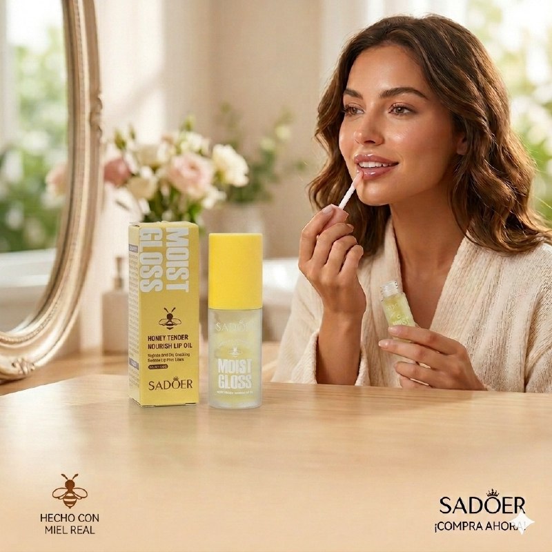 BRILLO LABIAL ACEITE NUTRITIVO, HIDRATANTE Y REPARADOR DE MIEL SADOER 4.5G